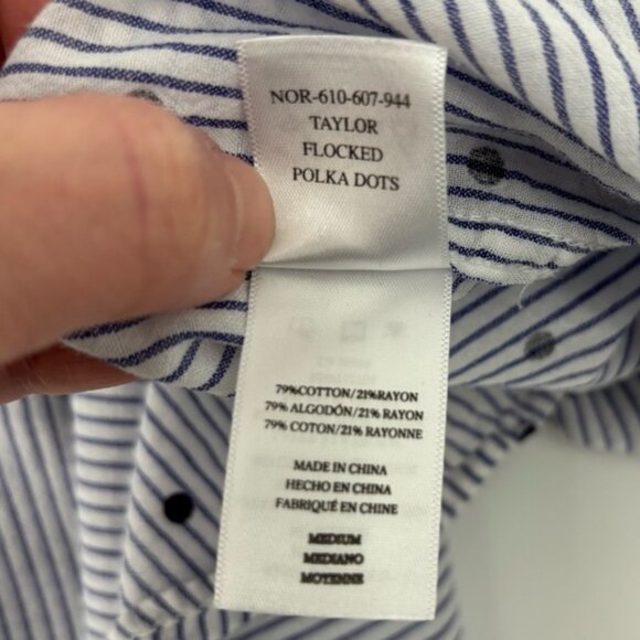 Rails Taylor Flocked Polka Dot Button Down Shirt Size M - Picture 11 of 11